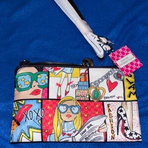 NWT Brighton 8” x 5” Colorful Pop Art Wristlet Pouch Glam Girl Crossbody Pouch